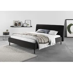 Polsterbett PLACES OF STYLE "Seiano Strukturstoff. hochwertiger Hussenbezug für spaltfreie Ecken", schwarz, B:203cm H:102cm L:248cm, 85% Polyester, 15% Viskose, Betten, belastbar bis 280kg, in 4 Breiten, auch in Überlänge 220cm