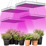 4x Fiqops Pflanzenlampe LED Vollspektrum 15W 225LEDs Pflanzenlicht Pflanzenleuchte Wachstumslampe Grow Light für Zimmerpflanzen, Hydroponic, Indoor Seeding Veg Flower, Gemüse und Blumen