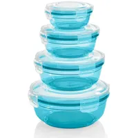 GRIZZLY 4er Set Frischhaltedosen (0,4L, 0,8L, 1,4L, 2,3L), rund,