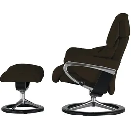 Stressless Relaxsessel Reno Leder 92 x 110 x 80 cm Braun mit Hocker