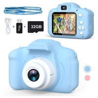 GelldG Kinder Kamera, Kinder digital Kamera 1080P HD Videokamera Kinderkamera blau