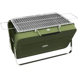 STILVORA Holzkohlegrill Edelstahl Grün 47x30x28 cm, klappbar mit Griff