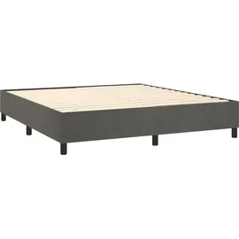 vidaXL Boxspringbett mit Matratze Dunkelgrau 180x200 cm Samt - Grau