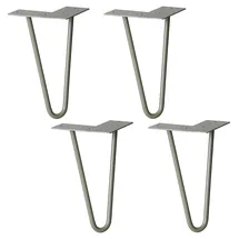 Wagner Möbelbeine HAIRPIN LEGS Retro 4tlg. Set - 12 x 12 x 20 cm, Stahl, vintage, Bein schräg&Anschraubplatte - 12822704
