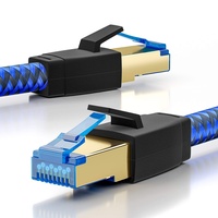 SEBSON Ethernet LAN Kabel 2m - CAT 8 Netzwerkkabel 40 Gbit/s, S-FTP Patchkabel RJ45 Baumwollmantel - Router, PC, TV, NAS, Spielekonsolen