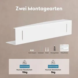 doporro Duschablage ohne Bohren 50 cm, Duschregal Weiß zum Kleben oder Bohren, rostfreier Badezimmer Organizer , Küche, Reglo-15