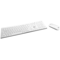 CSL Airy - Tastatur Maus Set kabellos in weiß mit QWERTZ Layout bestehend aus Funktastatur, Funk Maus, USB Nano Empfänger und USB Ladekabel, perfekt für Office PC, Laptop, Multimedia Computer