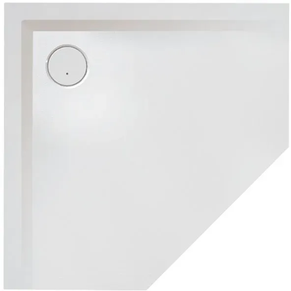 Hoesch Muna Mineralguss-5-Eck-Duschwanne 4220.747 100 x 100 x 3 cm, Telegrau, aus Solique, Antirutsch
