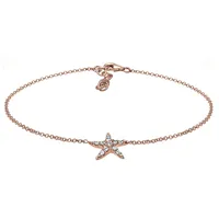 Elli Fußschmuck Seestern Kristalle 925 Sterling Silber