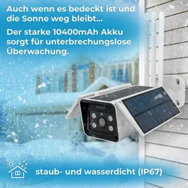 LuVision 4G/ LTE Solar IP Kamera Cloud Überwachungskamera für SIM Karte mit Solarzelle Solarpanel Solarkamera 6W