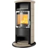 Kaminofen HARK 17 NH GT FlameKat 7 kW - Ofenkacheln: creme - Korpus: graphit/verchromt
