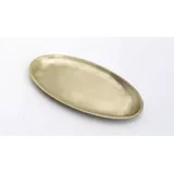 Kerzenteller oval 12 x 6 cm Metall Gold