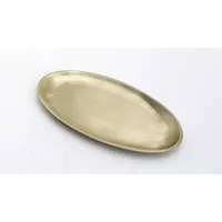 Kerzenteller oval 12 x 6 cm Metall Gold