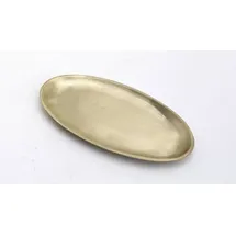 Kerzenteller oval 12 x 6 cm Metall Gold