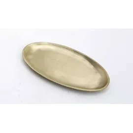 Kerzenteller oval 12 x 6 cm Metall Gold
