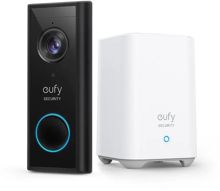 eufy Security, zusätzliche kabellose Video-Türklingel Akku, 2K HD,Türklingel mit Kamera-Funktion,Gebührenfreie Nutzung,Personenerkennung,Audiofunktion,kinderleichte Installation (HomeBase 2 notwendig)