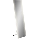 Homcom Ganzkörperspiegel, 150 x 50 x 2,9 cm Wandspiegel, Standspiegel mit LED-Leuchte, Touch-Schlater, Ankleidespiegel mit 3 Lichtfarben, Weiß 150L 50B 2,9H