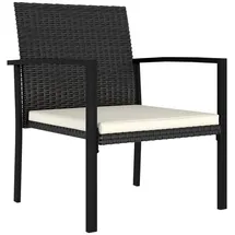 vidaXL Gartenstuhl 57 x 65,5 x 21,6 cm schwarz 2 St.