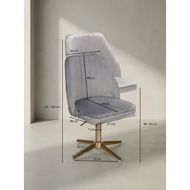KADIMA DESIGN Drehstuhl Tanaro Samt grau