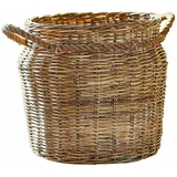 Loberon Korb Doriven, Naturbelassen, Schlichte Eleganz, Feine Flechtstruktur, Ordnungshelfer, Aufbewahrung, Rattan, Jute, grau