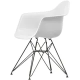 Vitra - Eames Plastic Armchair DAR RE, basic dark / baumwollweiß (Filzgleiter basic dark)