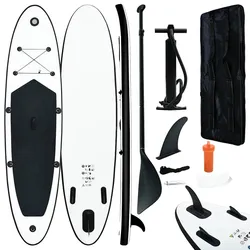 Aufblasbares Stand Up Paddle Board Set Schwarz und Weiß