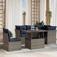 vidaXL Gartensofa-Set 6-tlg. grau