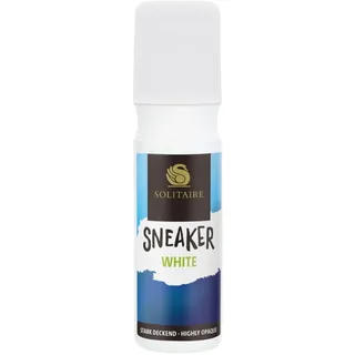Solitaire Sneaker White, 75 ml, Sneaker Whitener, Farbauffrischung für weiße Sneaker und Schuhe aus Glattleder und Textil, Schuhweiß, Made in EU