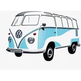 BRISA VW Collection - Volkswagen Selbstklebendes Wand-Tattoo-Aufkleber-Dekoration-Poster mit T1 Bulli Samba Design(Silhouette/Blau)