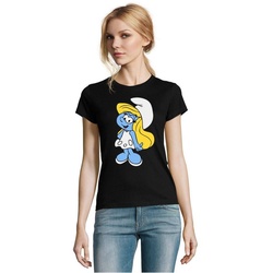 Blondie & Brownie T-Shirt Schlumpfine Schlumpf Papa Schlumpf Schlumpfhausen Smurf Schlumpfine schwarz 2XL