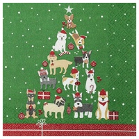 Home fashion Home Fashion®, Christmas Dogs, Lunch-Servietten aufgefaltetes Maß