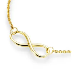 Collier SMART JEWEL "filigran mit Infinity - Zeichen, Silber 925", gold, Halsketten, Damen, 45cm, Silber 925 (Sterlingsilber)