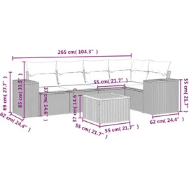 vidaXL Garten-Lounge-Set 6-tlg. beige