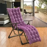 Morbuy Verdicken Deckchair Auflagen für Gartenliegen, Sonnenliege Kissen Tragbare Garten Innenhof Gepolstertes Bett Relax-Liegestuhl Sitzauflage für Deckchair, Innen, Außen (48x158cm,Lila)