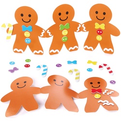 Ziehharmonika Karten Bastelset "Lebkuchen" (pro Set 6) Bastelaktivitäten zu Weihnachten