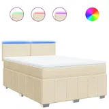 vidaXL Boxspringbett 140 x 200 cm Creme