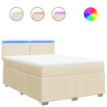 vidaXL Boxspringbett 140 x 200 cm Creme