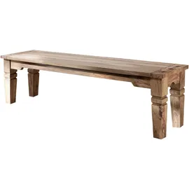 MASSIVMOEBEL24.DE Holzbank Sheesham Grau 140 x 40 x 45 cm