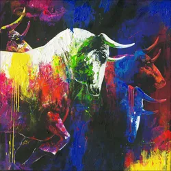 Originalbild COLOURFUL BULLS - bunt