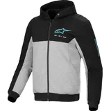 Alpinestars Chrome V2 Duo Sport Motorrad Zip Hoodie Schwarz/Grau/Blau L