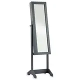 Gift Decor Schmuckschrank Spiegel Schmuckschrank Schmuckspiegel Standspiegel Grau Holz MDF 36 x grau