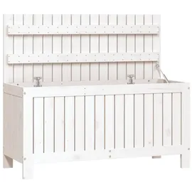 vidaXL Gartentruhe Weiß 108x42,5x54 cm Massivholz Kiefer