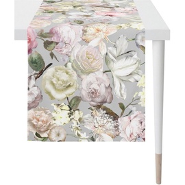 APELT Summer Garden Sina Tischläufer - grau-rose - 45x135 cm
