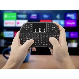 Renkforce RF-MWK-100 Funk Tastatur Deutsch, QWERTZ Schwarz Integriertes Touchpad
