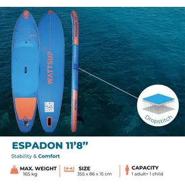 Wattsup Espadon 355 x 86 x 15 cm blau/orange