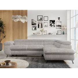 MKS Meble Eckcouch Cord 2-Sitzer Grau