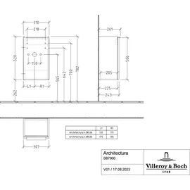 Villeroy & Boch Waschtischunterschrank 1 Tür 31 x 52 x 26 cm Grau