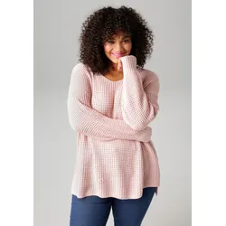 Strickpullover, im dezenten Ajour-Strickmuster - NEUE KOLLEKTION, Gr. 44, puderrosa, , 86767441-44