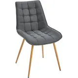 Livetastic Stuhl, Grau, Eiche, Metall, Textil, Füllung: Schaumstoff, Rundrohr, 51x88x62 cm, Esszimmer, Stühle, Esszimmerstühle, Vierfußstühle