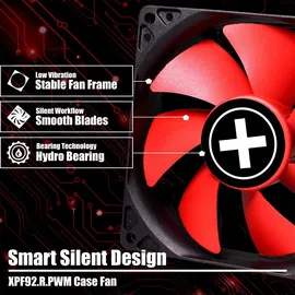 Xilence XPF92.R.PWM 92mm PWM Gehäuselüfter 4PIN, rot/schwarz